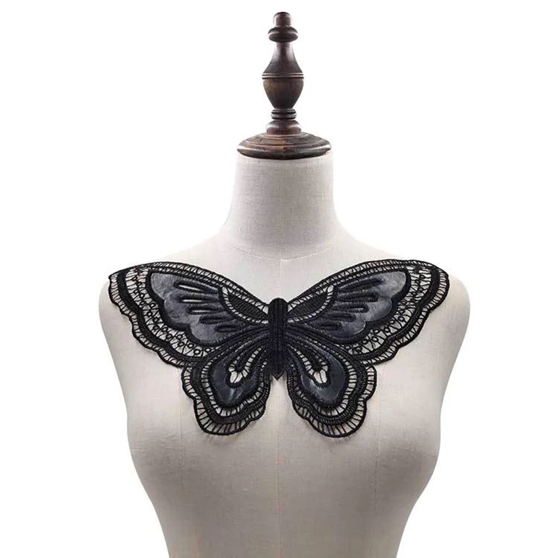 1 шт. Высококачественная Черная кружевная бабочка из ткани для декольте ткань