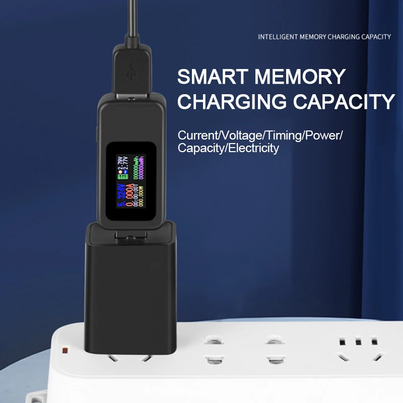 Color Display USB Tester 0-6.5A Current 4-30V Voltage USB Charger Tester Time Display Mobile Power Detector Battery Test wind anemometer Measurement & Analysis Tools