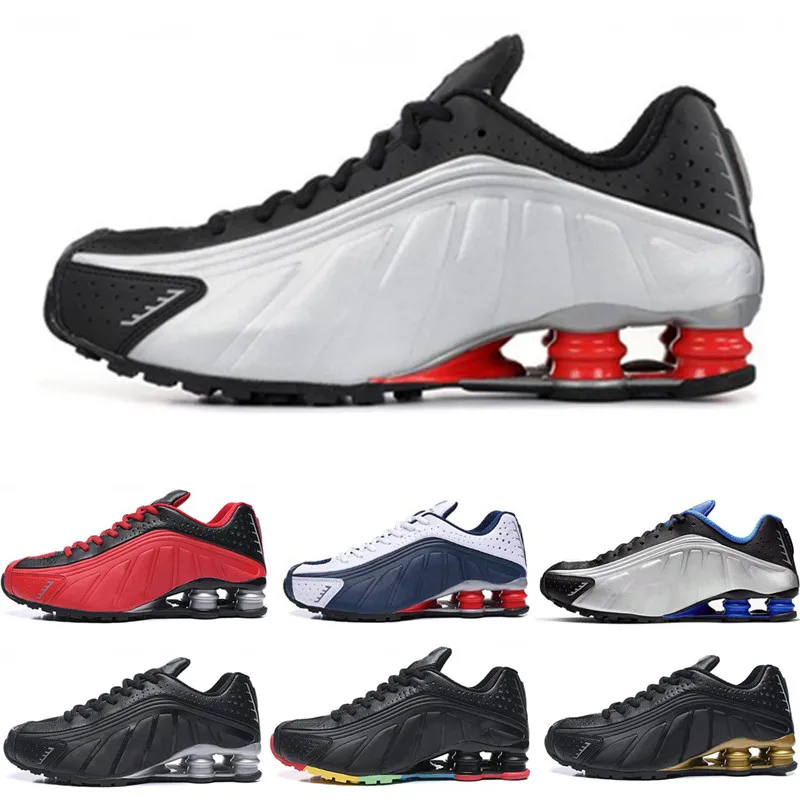 

New Arrival Shox R4 Mens Running Shoes Sneakers Triple Yellow Black White OG Sports Designers Trainers Chaussures Size 40-45