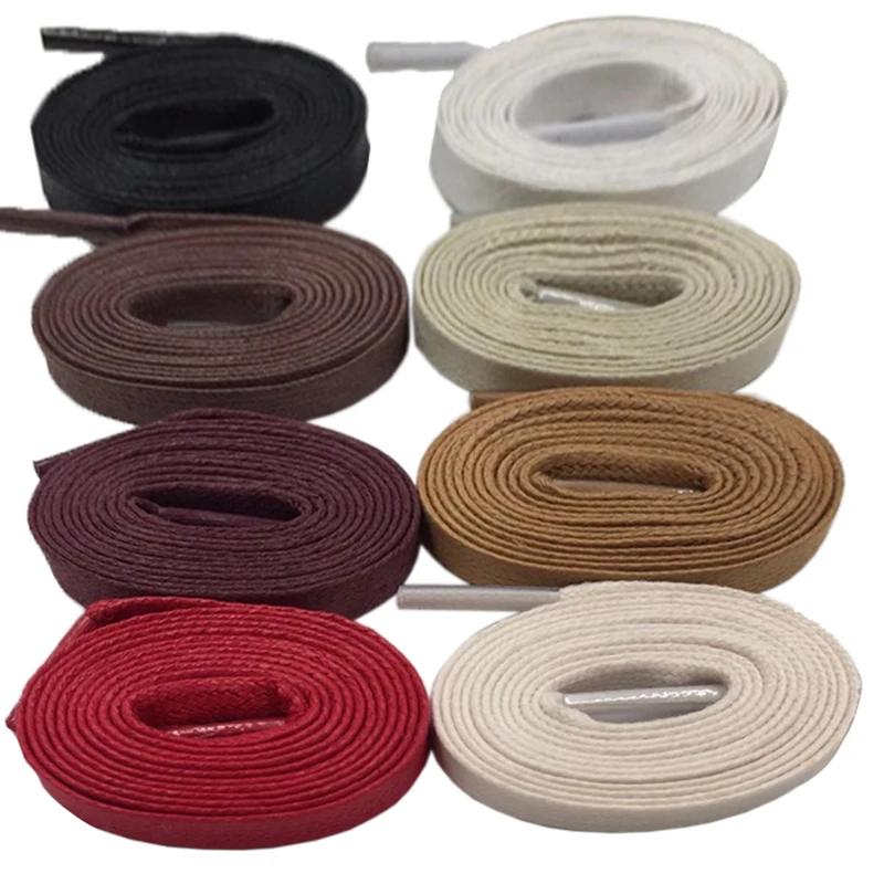 Flat Waxed Cotton Shoelaces Waterproof for Dress Boots Casual Shoes Sneaker Lacets