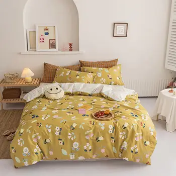 

100% Cotton Duvet Cover 1pcs Bedding Set Small Floral Pattern Comforter/Quilt/Blanket Cover Twin Queen King Double Single Size