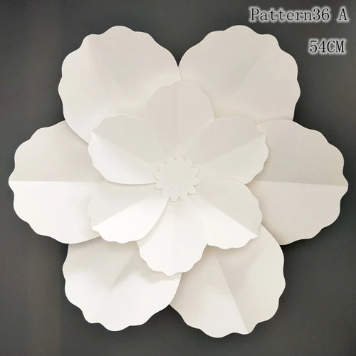 FFS белые 3D Искусственные бумажные цветочные розетки трехмерные Свадебные украшения для стен - Цвет: Pattern36 A 54CM