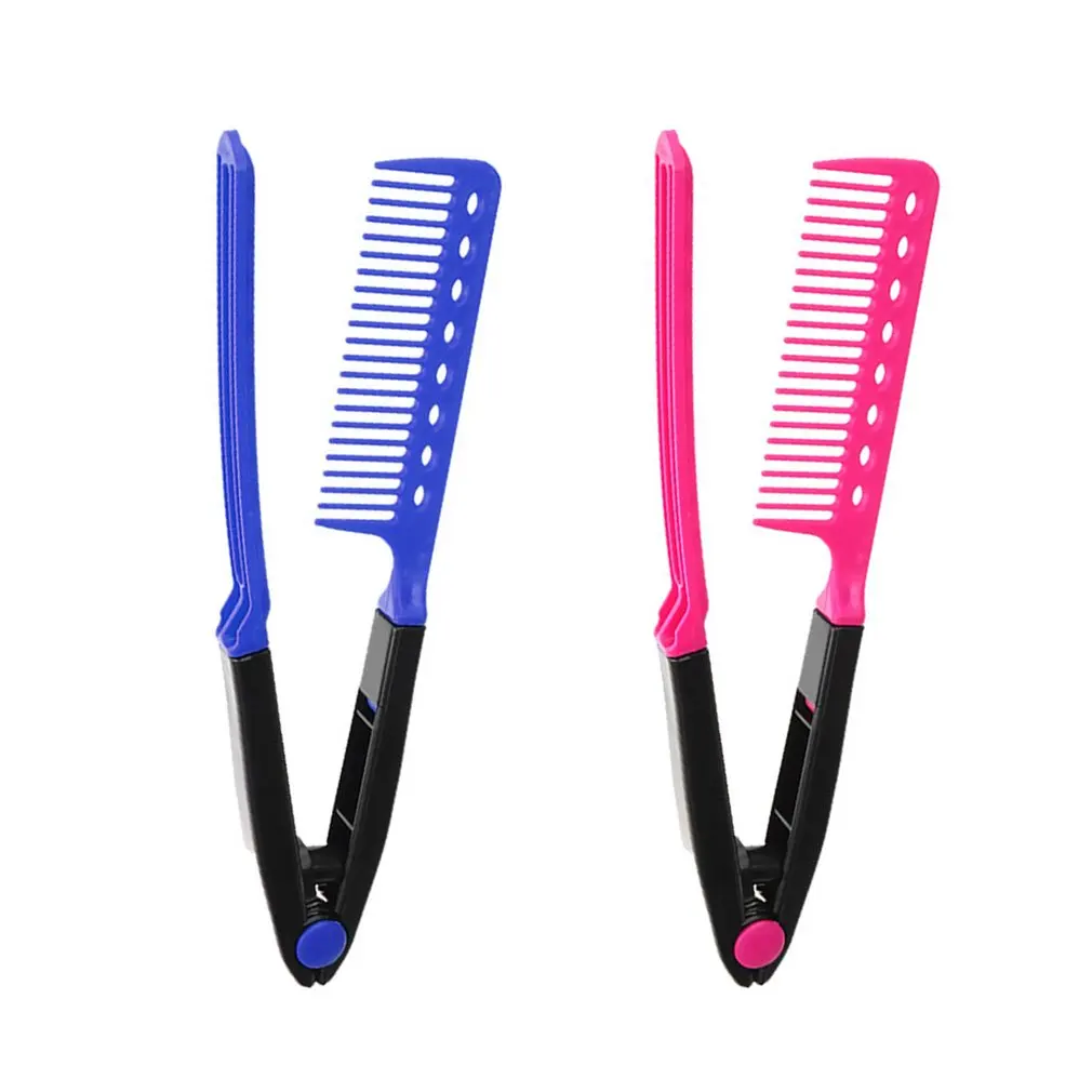 

Fashion V Type Hair Comb Hair Straightener Combs DIY Salon Haircut Hairdressing Styling Tool Barber Anti-static Combs Brush