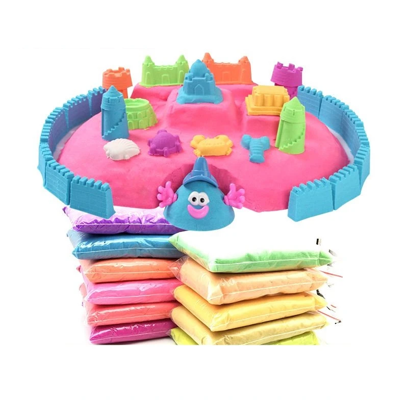 

200g Dynamic Sand Play Toys Magic Running Fun Space Beach Motion Play Sand Slime Supplies Model Tools Antistress Kids Toys Set