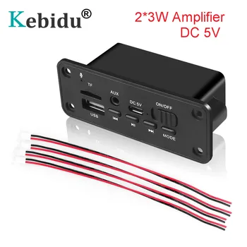 

Kebidu Bluetooth MP3 Decoder Board 6W Amplifier MP3 Player For Car Kit Support DC 5V FM Radio TF USB 3.5 Mm WMA Line In AUX