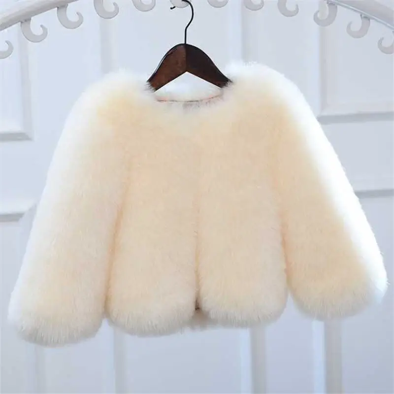 Новое модное зимнее пальто для девочек детская одежда с искусственным мехом однотонная парка с имитацией Детская куртка плотная верхняя одежда для детей W87