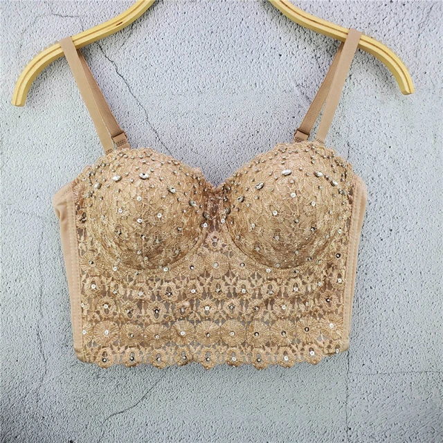 gold sparkly bralette