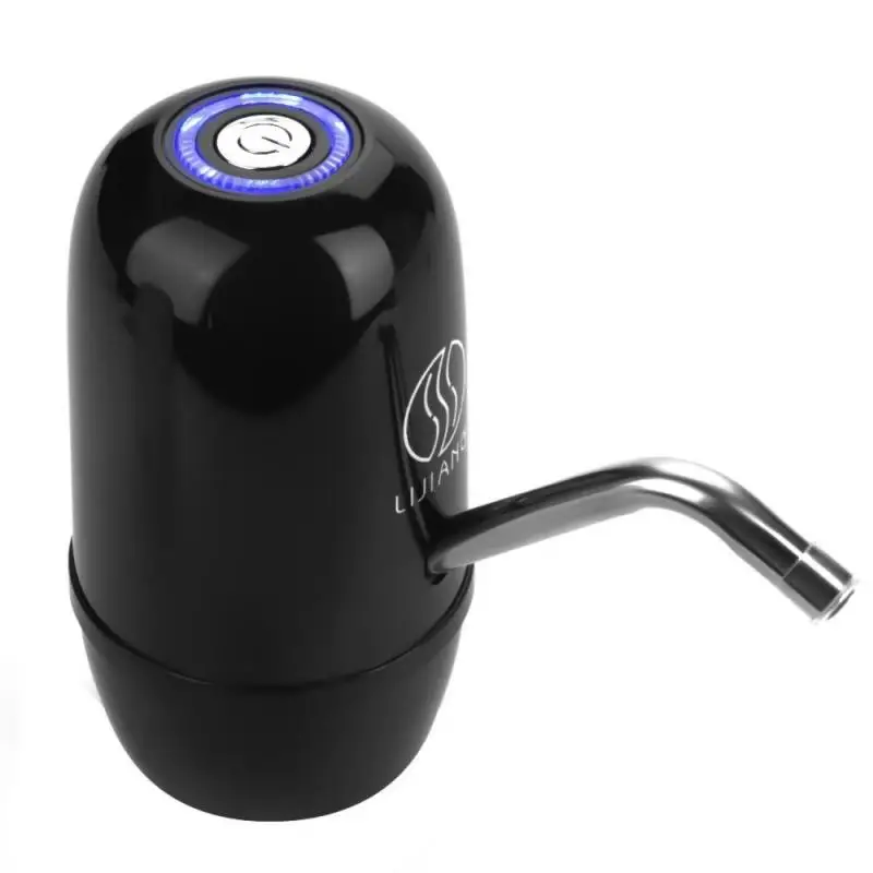 USB быстрая зарядка Электрический автоматический насос диспенсер двойной мотор бутылка питьевой воды для тофона Ofice диспенсер для напитков - Цвет: Черный