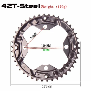 

44T/42T/32T/24T / 22T BCD 104/ 64 Front Chainring Sprocket MTB Bicyle Accessory Front Chainring MTB Front Sprocket Front Stars