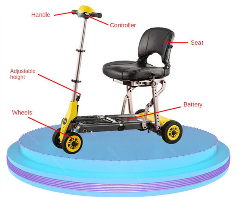 DB Foldable Electric Scooter Four Wheeled Electric Scooters 11.5AH 24V 340W ElderlyDisabled E Scooter Electric (3)