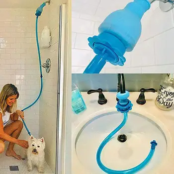 

Universal Pet Shower Cleaner Sprinkler Hose Handheld Silicone Fit Cats Rinser Dog Hose Connector Attachment Wash For Dogs Q7E9