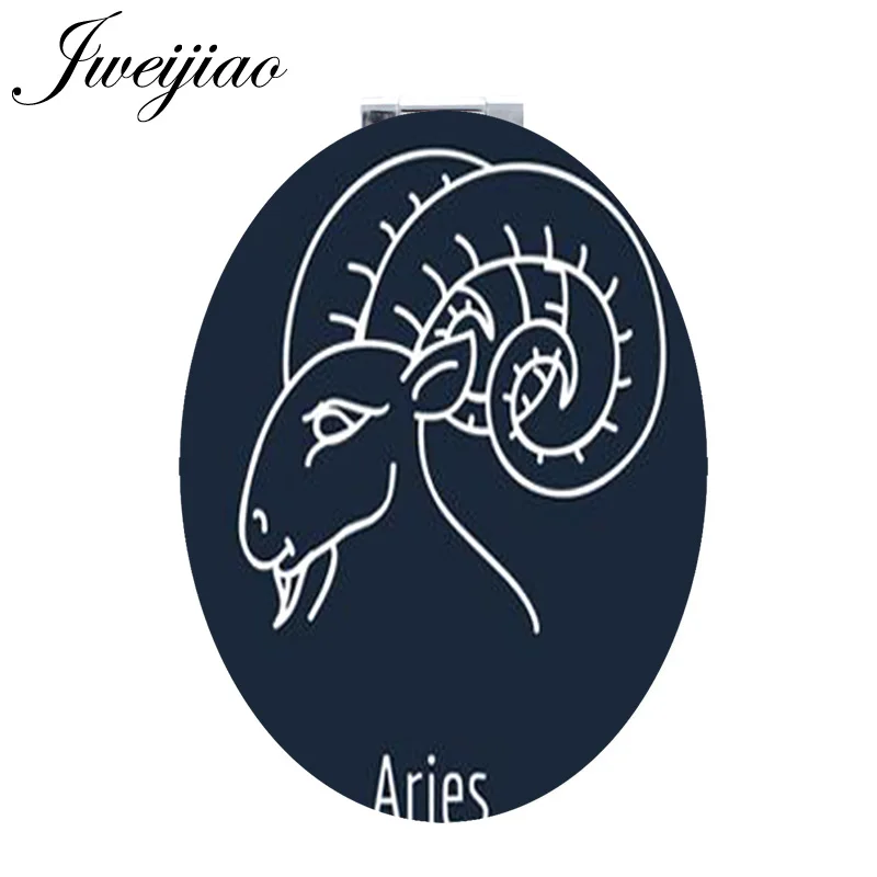 

Youhaken Line outline practise divination Zodiac Mini Compact mirror Oval vintage espejo de maquillaje for friends XZ01