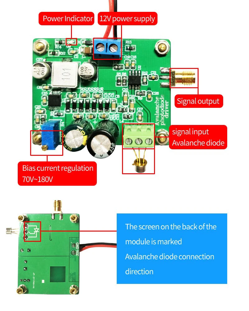 Модуль преобразователя IV APD IV avalanche фотодdiode Вождение фотоэлектрический сигнал ток в напряжение