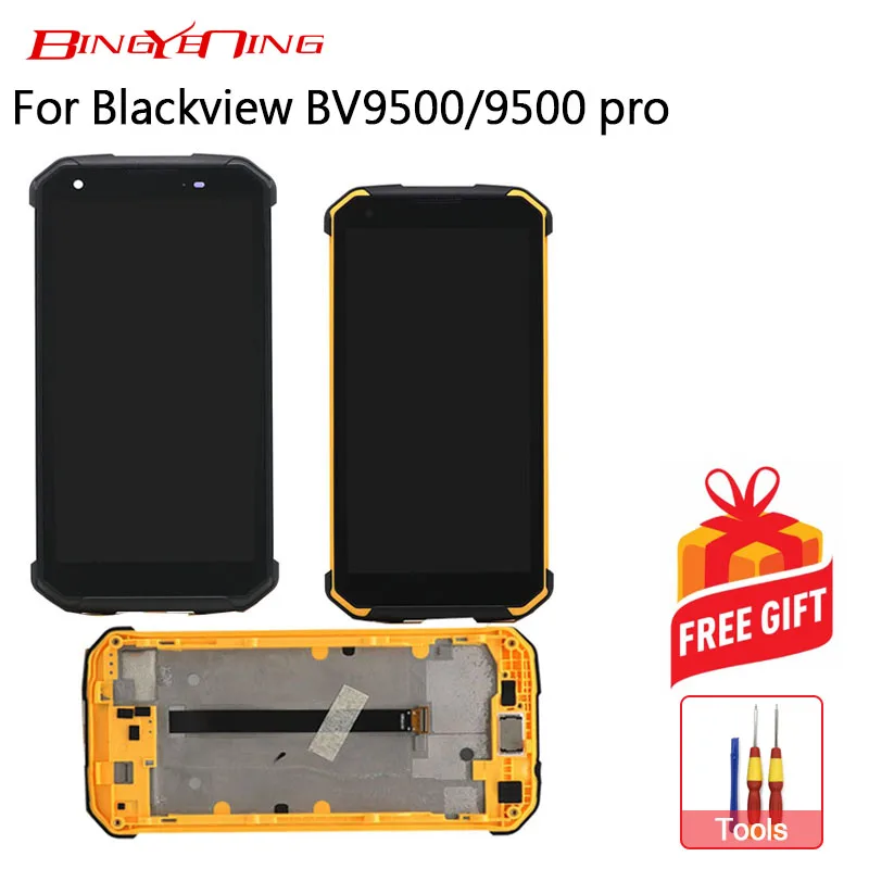 

BingYeNing New Original For Blackview BV9500/BV9500 Pro Android 8.1Touch Screen+LCD Display+Frame Assembly Replacement 5.7 inch