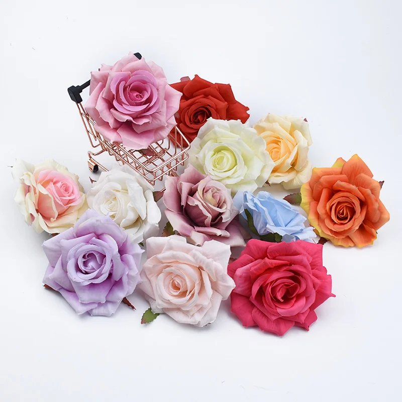 

2/5/10 pcs Wedding roses decorative flowers Multicolor artificial plants scrapbooking christmas flowers Background home decor