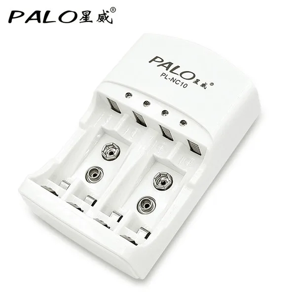 Белый PALO aa aaa 2a 3a 9V зарядное устройство электрическая Зарядка для 1,2 V aa aaa 9v(6F22) Ni-MH аккумуляторы - Цвет: Белый