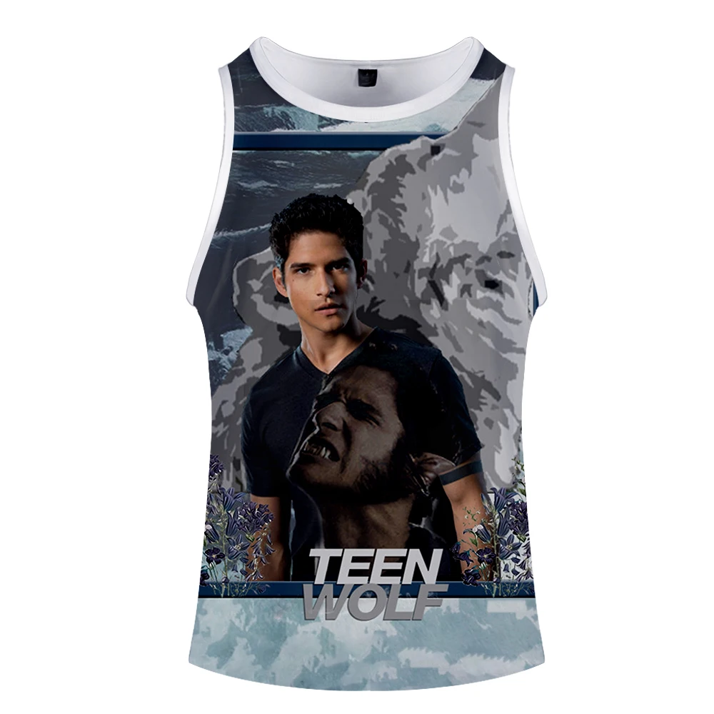 Teen wolf 3D майка с круглым вырезом летняя без рукавов с широкими плечами Мужская женская повседневная одежда для пары
