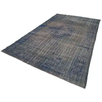 

220x366 Cm Blue Handmade Overdyed Rug-7x12 Ft