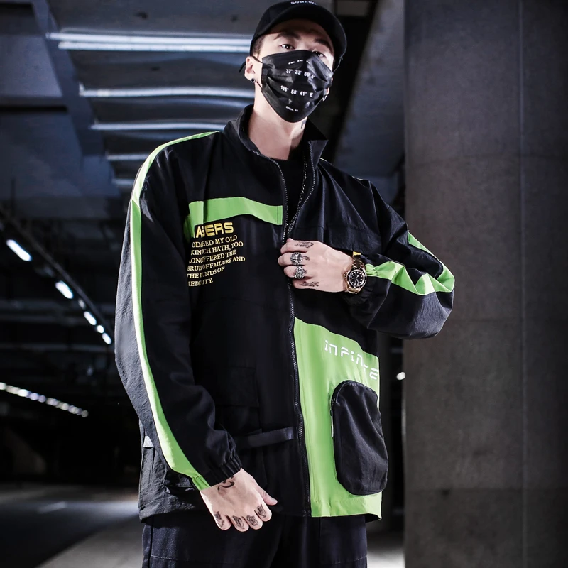 Cargo Jacket Men Streetwear Hip Hop Fashion Multiple Pockets Chaquetas Hombre Casual Harajuku Contrast Color Splic Outwear Coats | Мужская