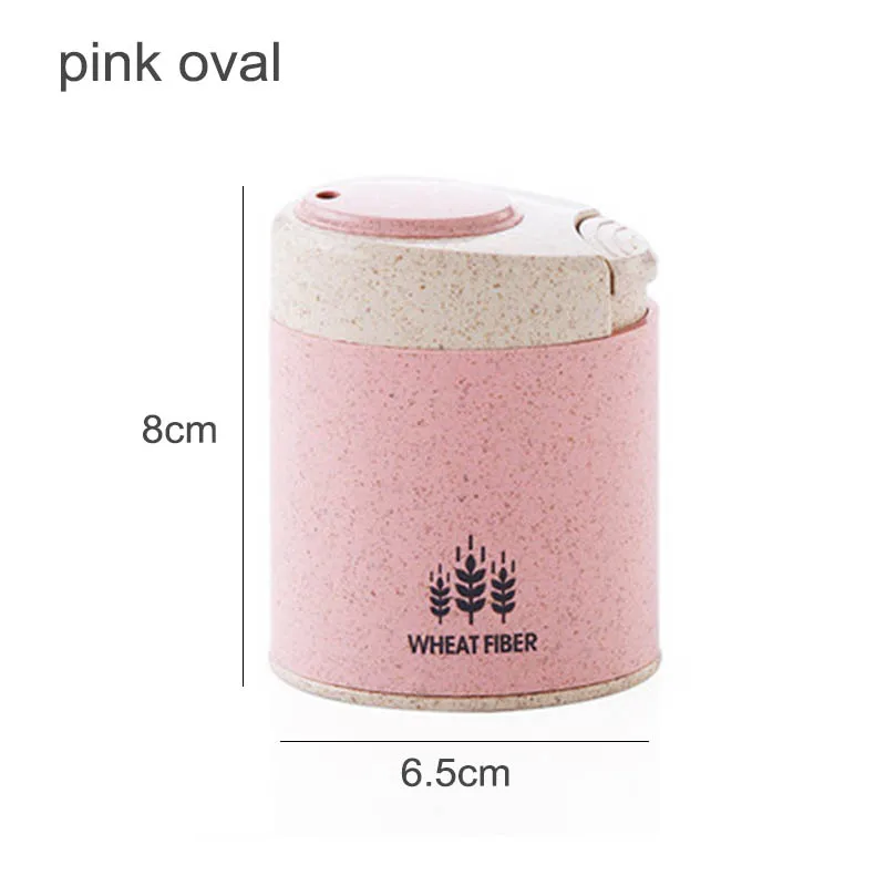 pink oval Кухонные аксессуары, коробка для зубочисток, экологически чистый чехол для хранения зубочисток, 1 шт., пшеничный соломенный Диспенсер Для Зубочисток - Цвет: pink oval