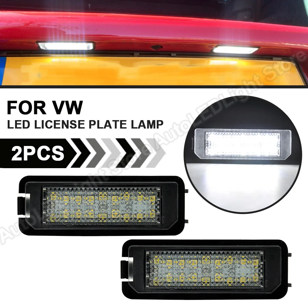 

2Pcs Auto Light For MK5 GTI MK6 MK7 For Golf 5 6 7 Amarok Polo LED Number License Plate Light Lamp Error Free Car-Styling