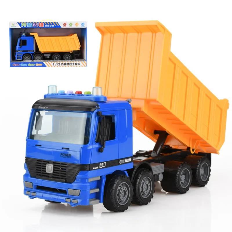 

Xin Million 6602 Inertia Toy Big Truck Large Size Sound And Light Educational Early Childhood Dumper Trucks