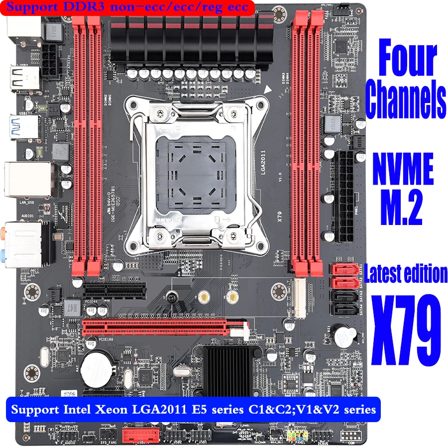 Материнская плата X79 LGA2011 материнская по стандарту ATX основная USB3.0 SATA3.0 PCI E 16X NVME M.2