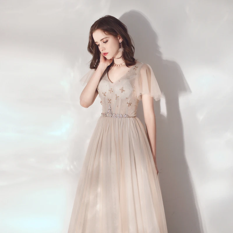 Осеннее Новое поступление, вечерние платья для выпускного вечера vestido de noiva sereia, вечернее фатиновое мягкое кружевное торжественное платье с бусинами