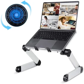 

Mini Laptop Stand For Bed Couch Folding Adjustable Multifunctional Ergonomic Height 360 Degree Angle Laptop desk with fan