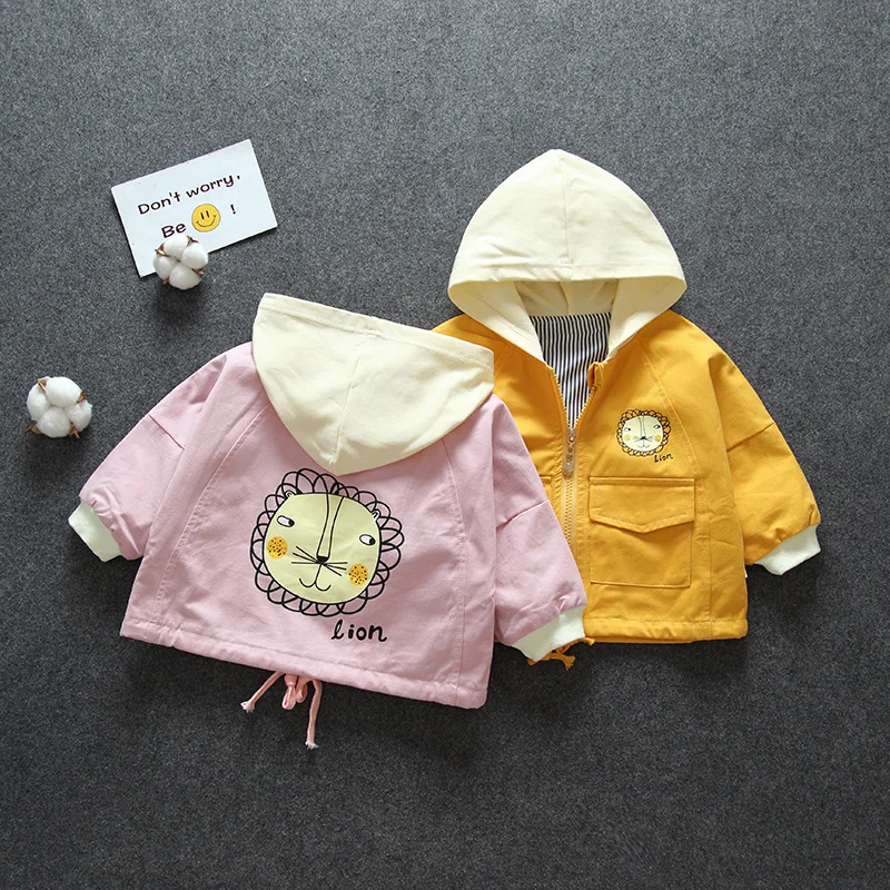 

2019 Spring Autumn Baby Girl Cartoon Toddler Girl Outerwear Coat 1-5 Years Kids Infant Girl Tide
