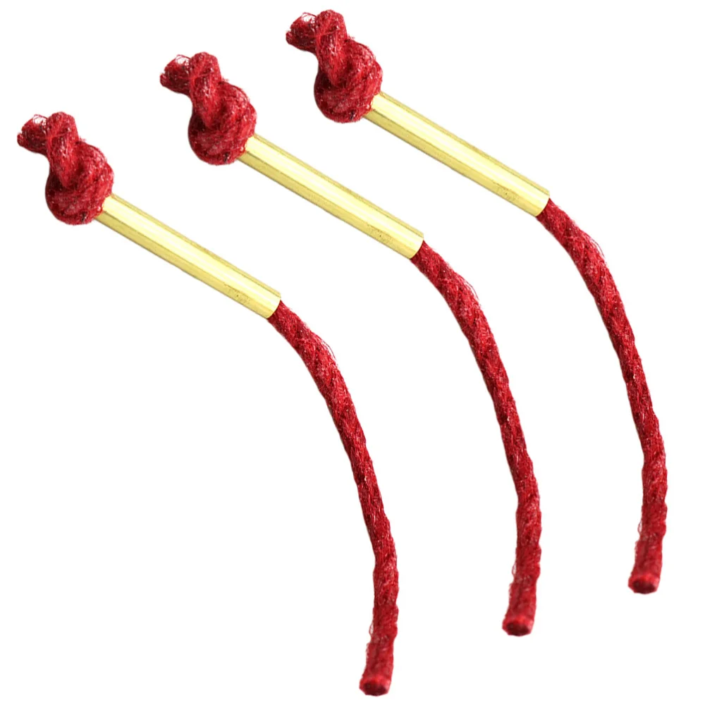 3pcs Jute Rope Flammable Cord Waxed with Aluminum Alloy SleeveFuses