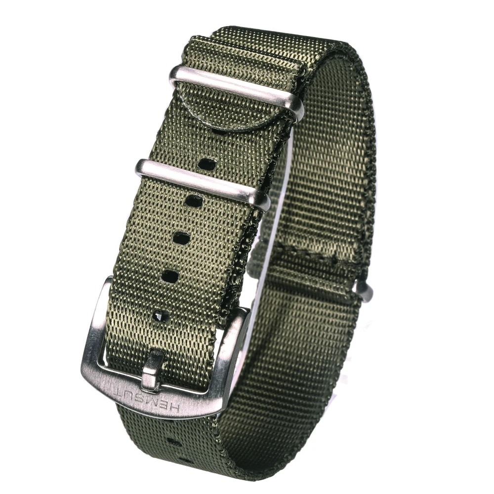 Premium Quality Nato Watch Strap Nylon 18mm 20mm 22mm 24mm James Bond Design Grey Nato Watch Band Skin-friendly Material - Цвет ремешка: HB106GRN-S