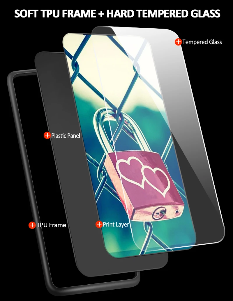 Чехол из закаленного стекла для huawei Enjoy 9s Shell Mate20 Lite Pro Nova 2 3i 4 P Smart+ P20 P30 Honor Play Модный Роскошный Жесткий Чехол