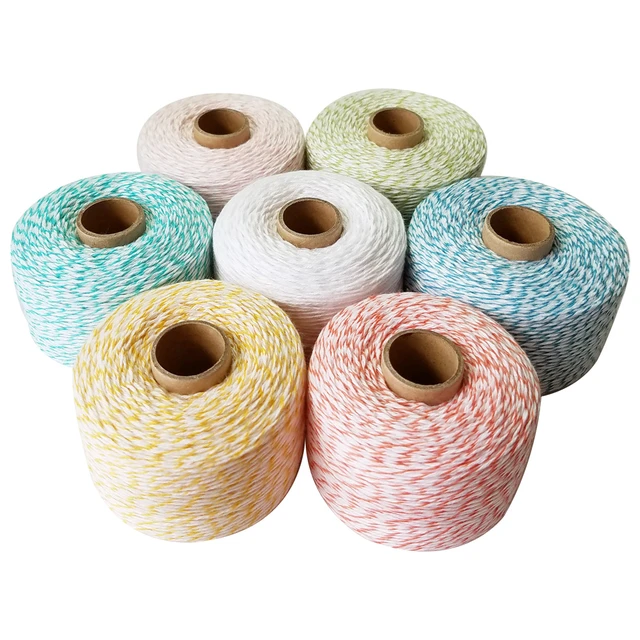 Colourful 200m/roll 100% Cotton cords twine thin rope string thread for  decoration gift pack DIY - AliExpress