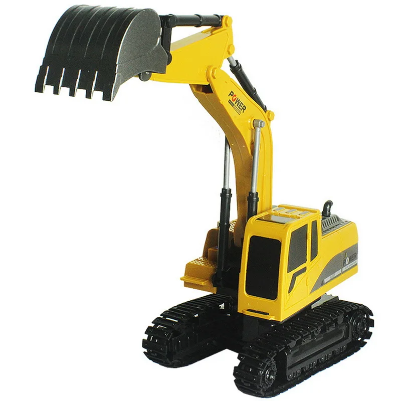 2.4Ghz 6Ch RC Truck Excavator Fully Functional Construction Toys Remote Control Tractor Model boy Gifts 10 Digger Toys