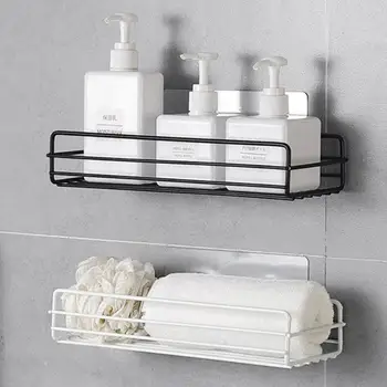 

Bathroom Storage Shelf & Rack Shampoo Shower Gel Floating Shelf Home Decoration Kitchen Accessories Free Punching Wall Hanging