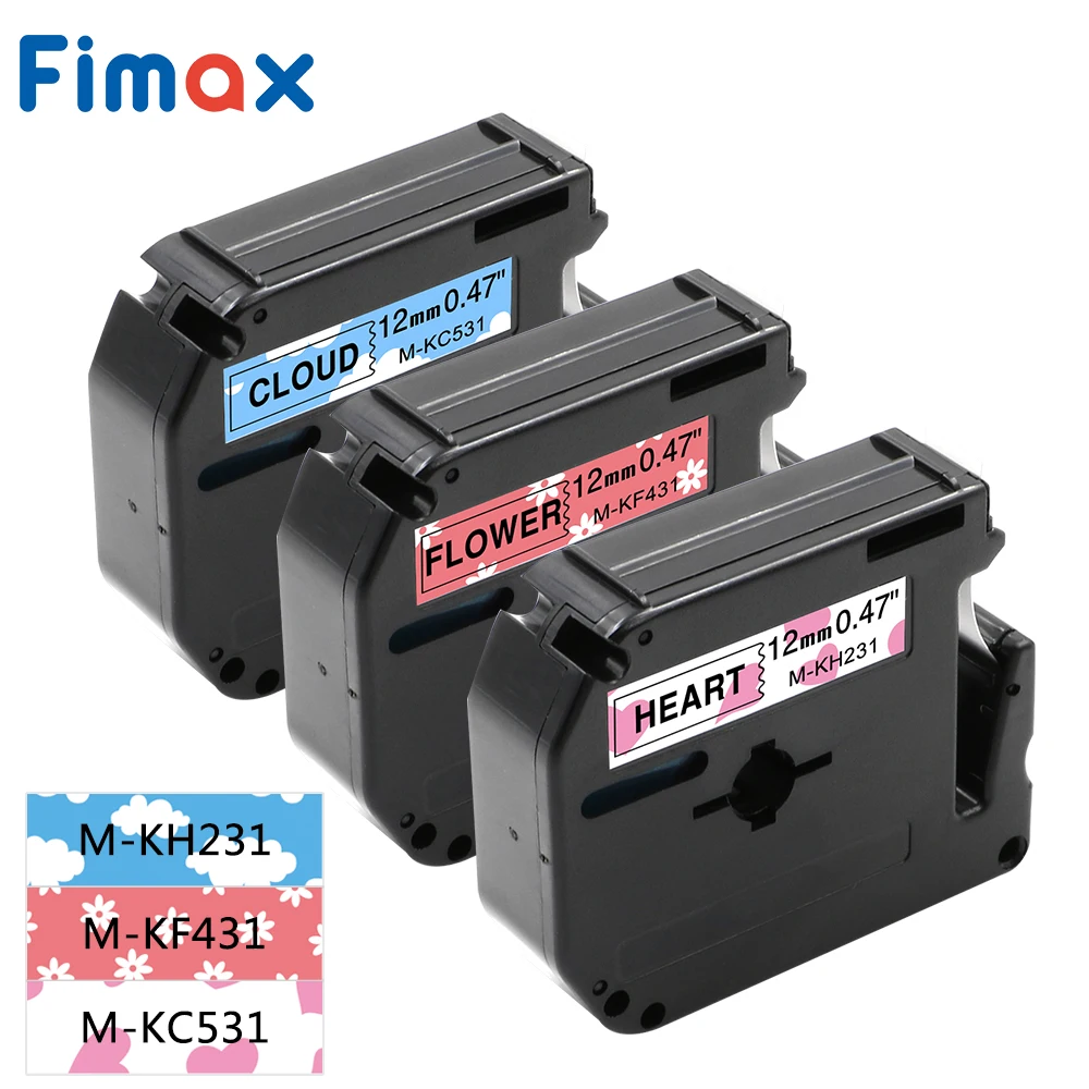 Fimax 3 упаковки для Brother P-touch M Тип шаблон этикетки ленты M-K231 MK231 M-K631 M-K131 Brother P-touch принтер этикеток шаблон ленты - Цвет: Black on White
