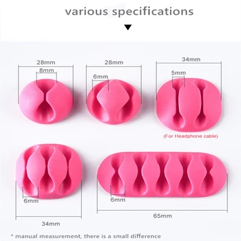 

10Pcs/set Cable Organizer Silicone USB Cable Winder Desktop Tidy Management Clips Cable Holder for Mouse keyboard Headphone Wire