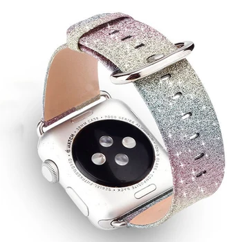 

Bling Glitter Leather Band for Apple Watch 5 4 Band 40mm 44mm Series 5 4 Strap 42mm 38mm Bracelet for iWatch 4 3 2 1 Wristband