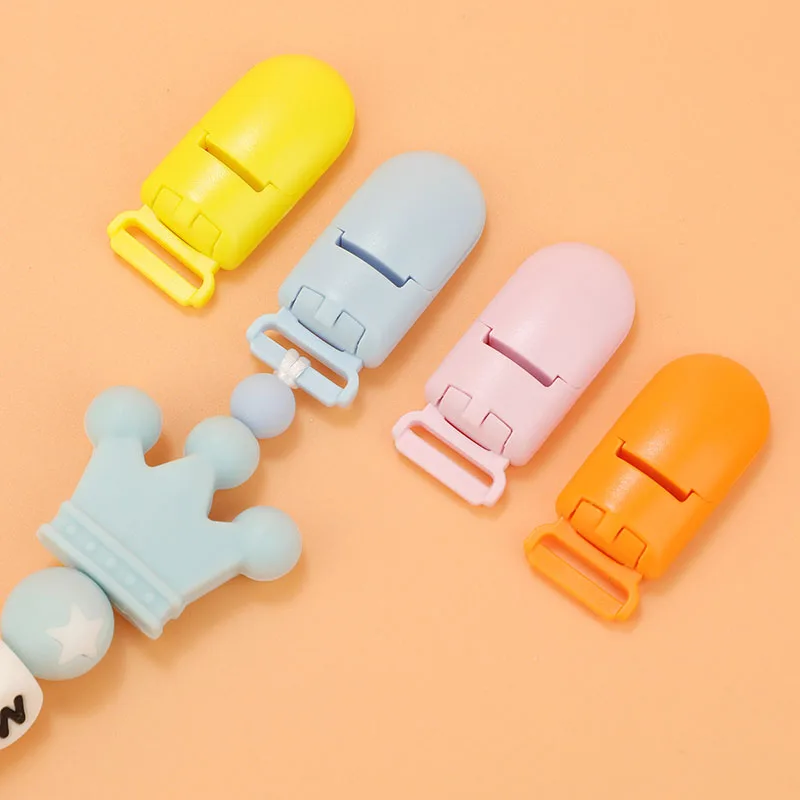 10pcs Baby Pacifier Clips Solid Plastic Pacifier Clips Soother Holder Infant Nipples Holder Multi Color Clamp Toy pacifier clip pacifier chain