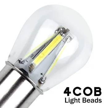 

1156 BA15S LED Lights 180 Degree Set 2Pcs 8V-28VDC 6500K 4 COB Lamp Bulbs