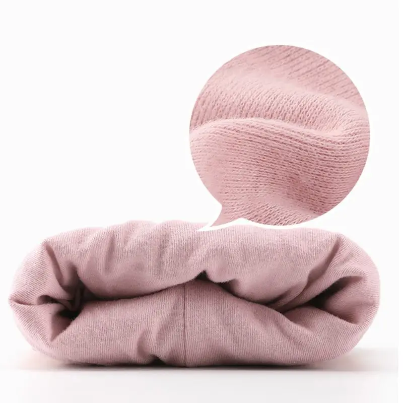 Зимняя вязаная шапка-ушанка ручной работы с ушками животных для малышей, одноцветная теплая шапка с манжетой
