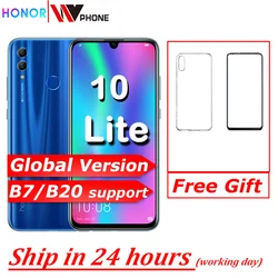 Honor 10 Lite глобальная версия мобильного телефона 6,21 дюймов 3400 мАч Android 9 24MP камера смартфон с Google Play OTA обновление