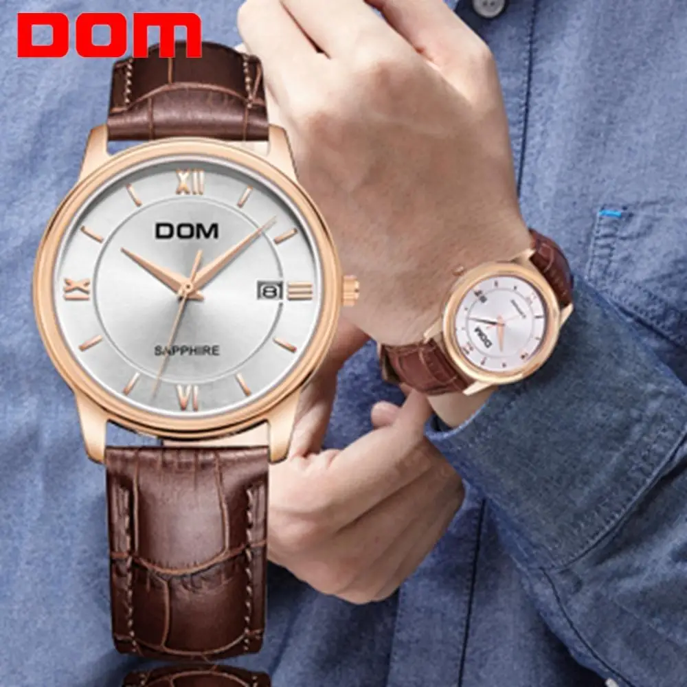 Часы DOM мужские наручные кварцевые брендовые Роскошные водонепроницаемые