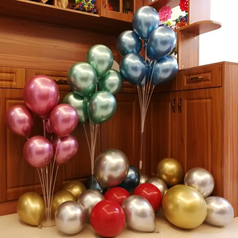  1 Set Balloons Holder Column Stand 11 Tubes Clear Balloon Stick Party Home Decor 2019 Newest With 3