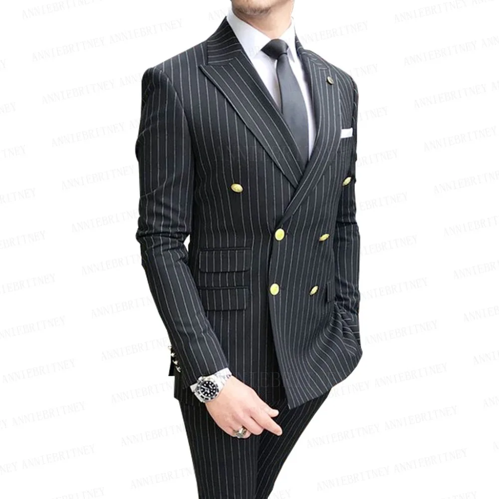 黑色条纹双排扣22