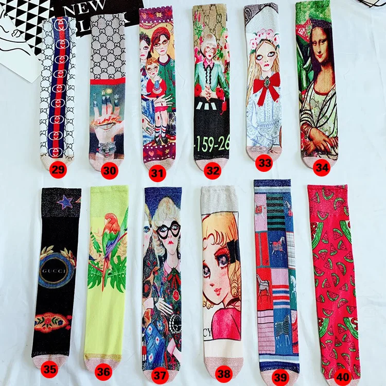 Носки с 3D цифровой печатью Популярные брендовые классные носки в европейском и американском стиле цветные рисунки граффити тату jin si wang Red Stoc