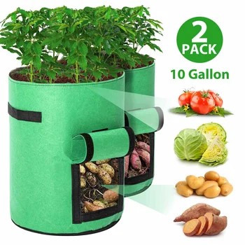 

2pcs Garden Plant Growth Bag home Potato greenhouse Vegetable Planting Bag Moisturizing jardin Vertical Garden Grow seedling pot