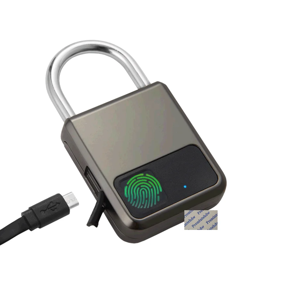 

Fingerprint Smart Padlock Luggage Mini Size Portable USB Charge Gym Lock Backpack Cabinet Box Case Door