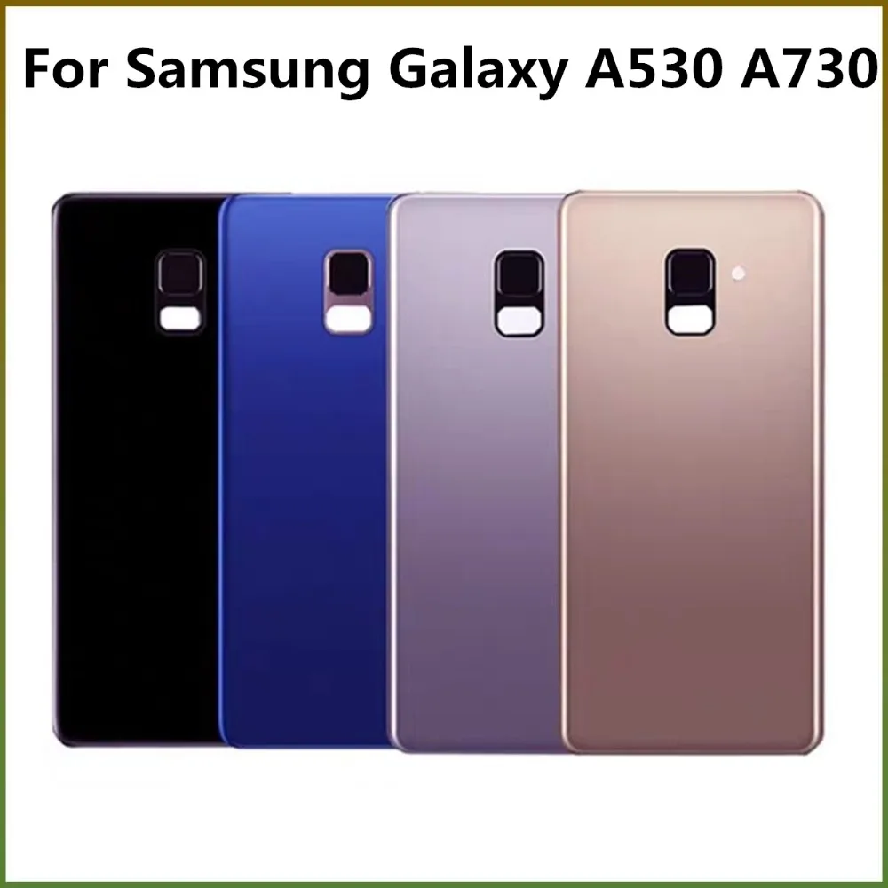 Задняя крышка батареи для samsung A8 Plus A8+ A730 A8 A530 корпус двери с камерой стекло объектив Запасные части для A530